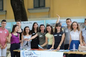 EcoAlbania's staff and volunteers at the Vjosa Declaration table